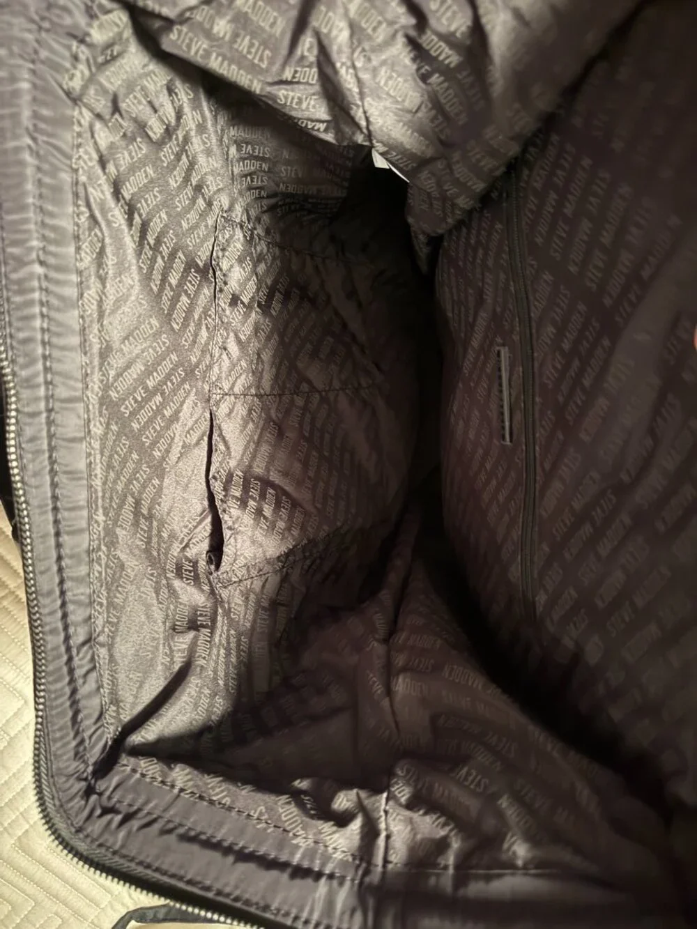 NWT Steve Madden Black Quilted Nylon Backpack Large Travel Work Bag